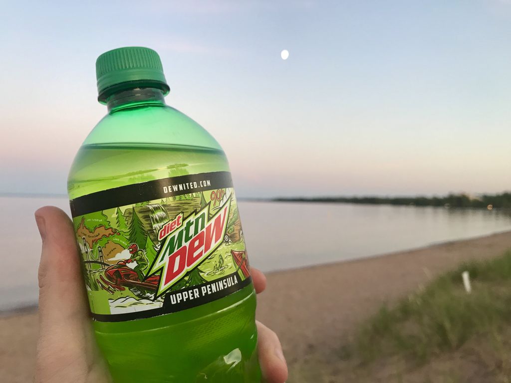 Upper Peninsula Mountain Dew Bottle