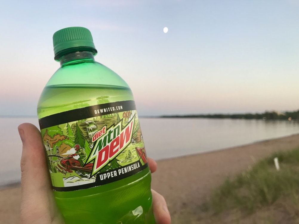 Upper Peninsula Mountain Dew Label