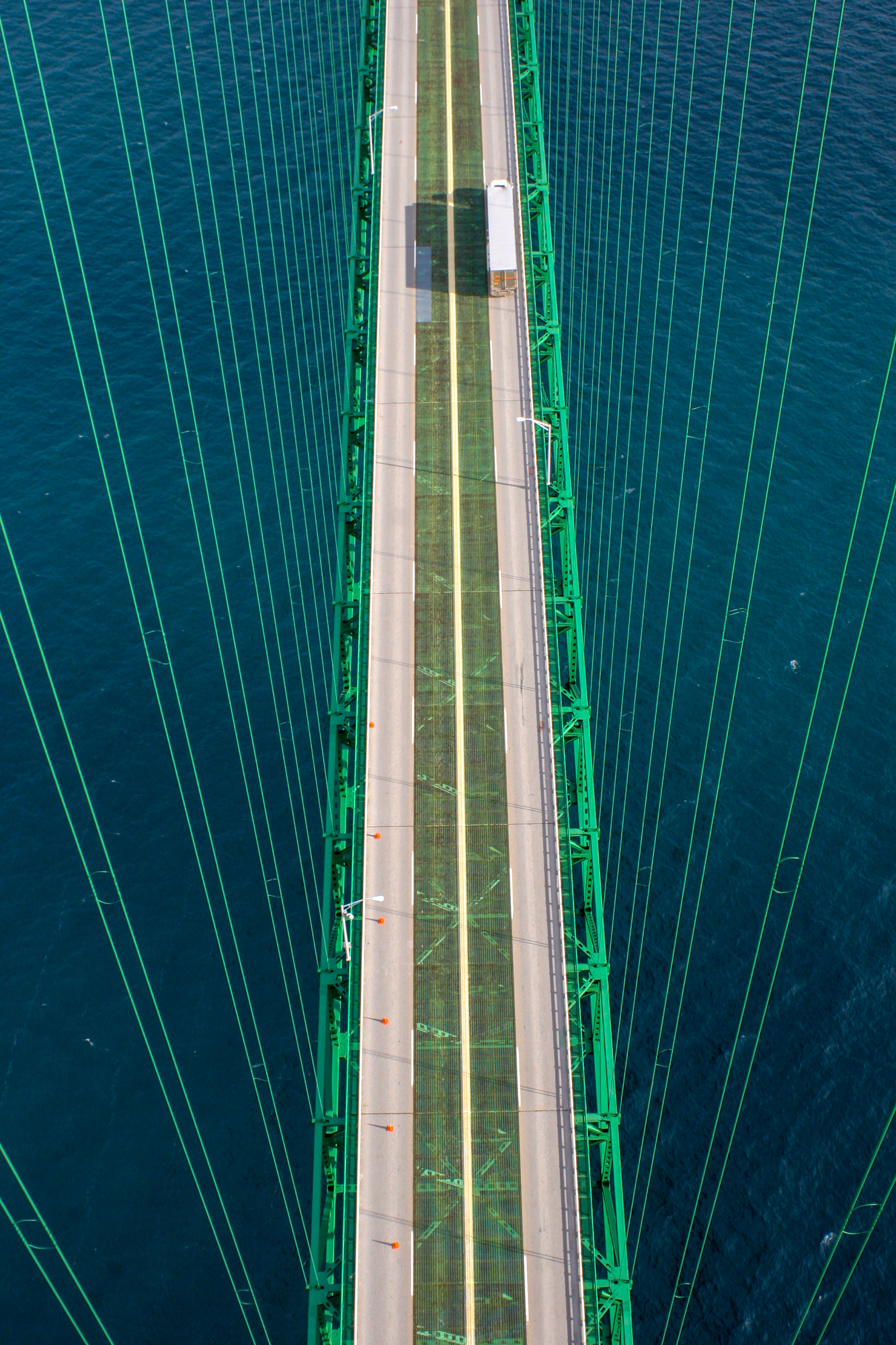 Mackinac Bridge Semi Crossing