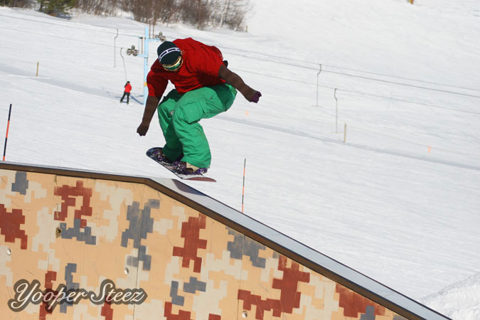 Snowboarding at Mont Ripley