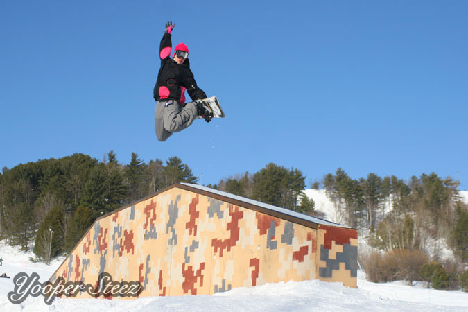 Snowboarding at Mont Ripley