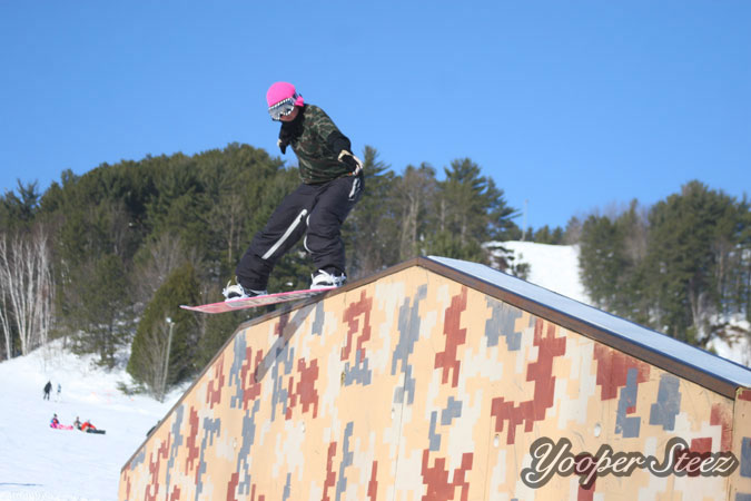Snowboarding at Mont Ripley