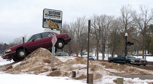 Caption This Photo, Win a T-shirt: Car on a Snowbank