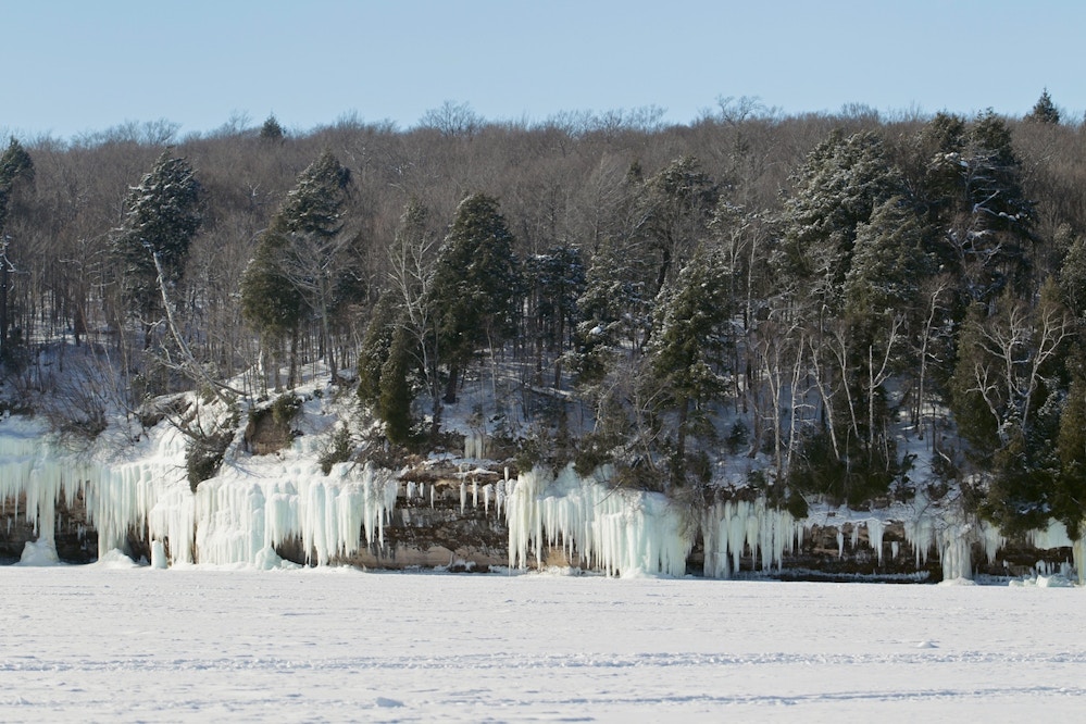 Lake Superior Ice Curtains on Grand Island, Pictured Rocks Lakes