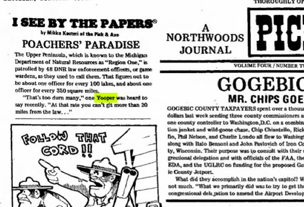 Yooper used in 1975