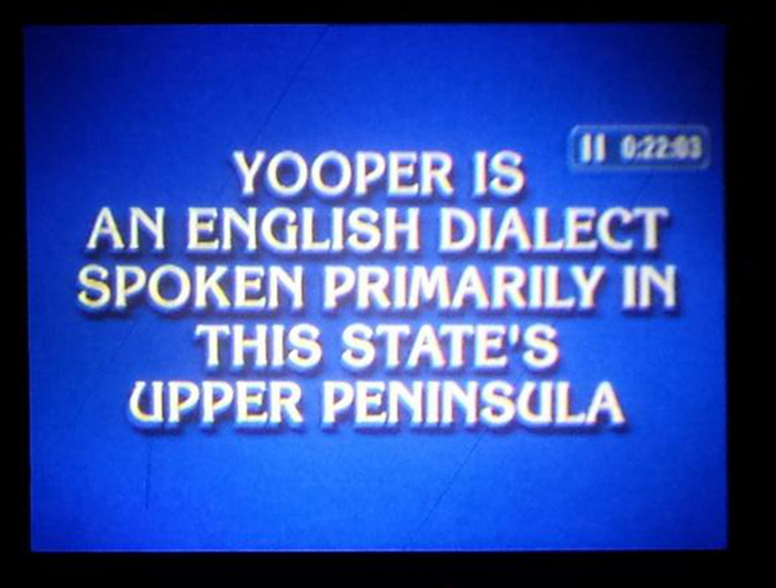 Yooper, Dialect, and the Upper Peninsula on Jeopardy