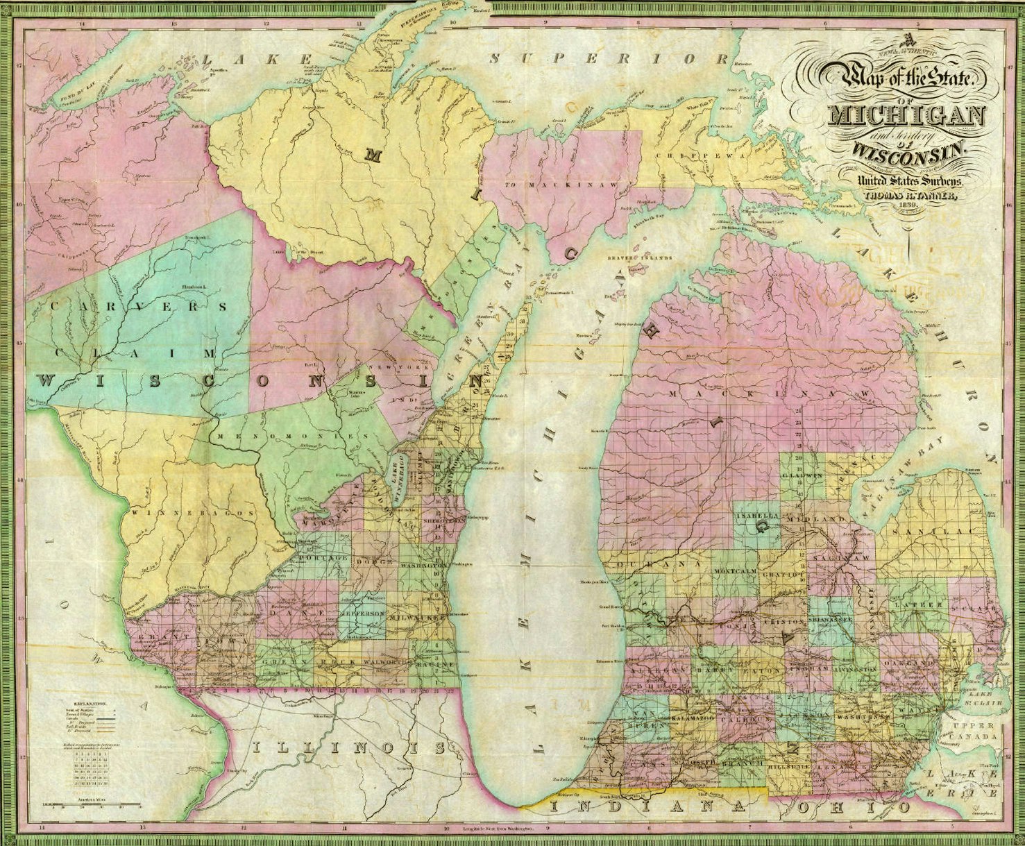 Upper Peninsula County Map